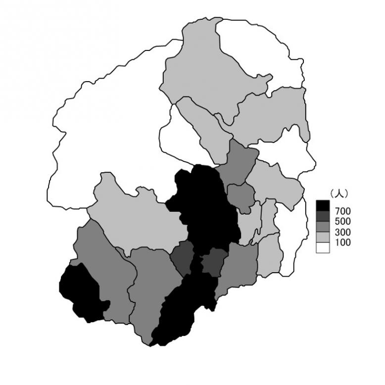 総面積1㎢キロメートル当たり人口