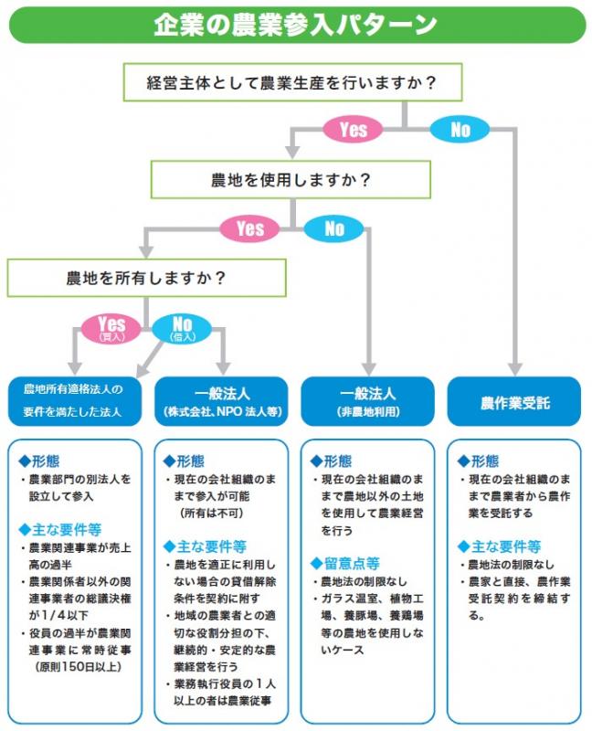 企業の農業参入パターン