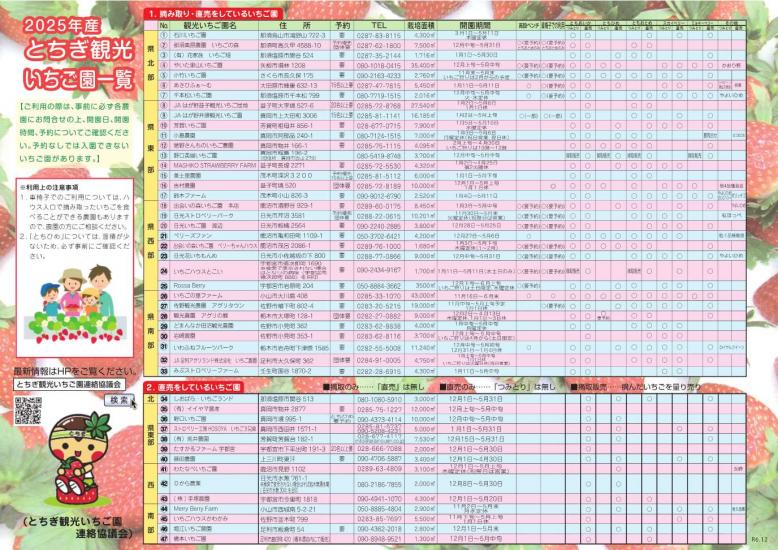 いちご園一覧2025年産